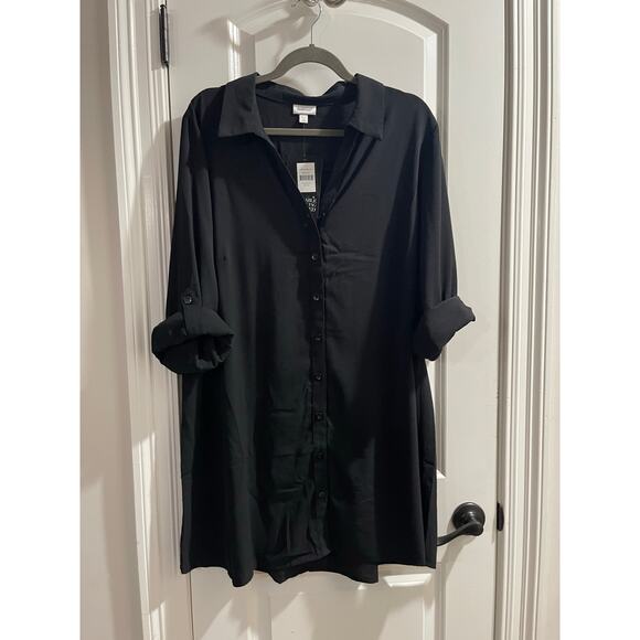 Avenue Black Aspen Plain Shirt Button Down Tunic NWT 20W - Picture 3 of 7